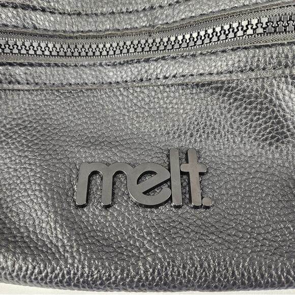 MELT COSMETICS BLACK SLING FANNY BAG CROSSBODY - 10" L x 6" H - ADJUSTABLE STRAP - Picture 6 of 12